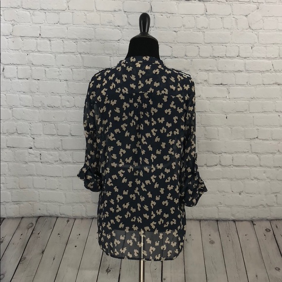 Stitch Fix Alice Blue Sheer Floral Shirt SZ Small - Picture 4 of 8